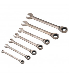 Draper HI-TORQ® Metric Ratcheting Combination Spanner Set, Black (7 Piece)