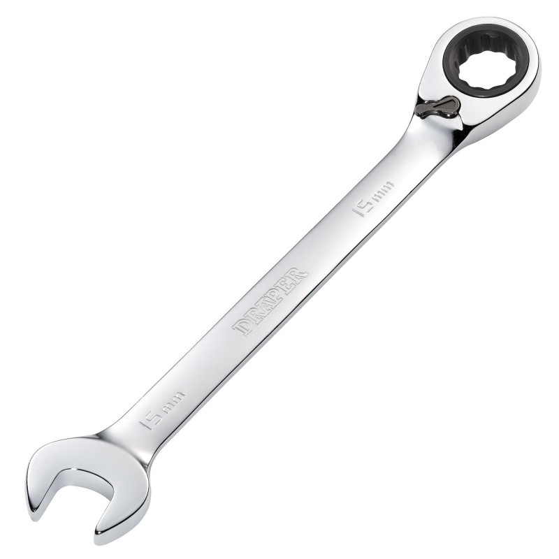 Draper HI-TORQ® Metric Reversible Ratcheting Combination Spanner, 15mm