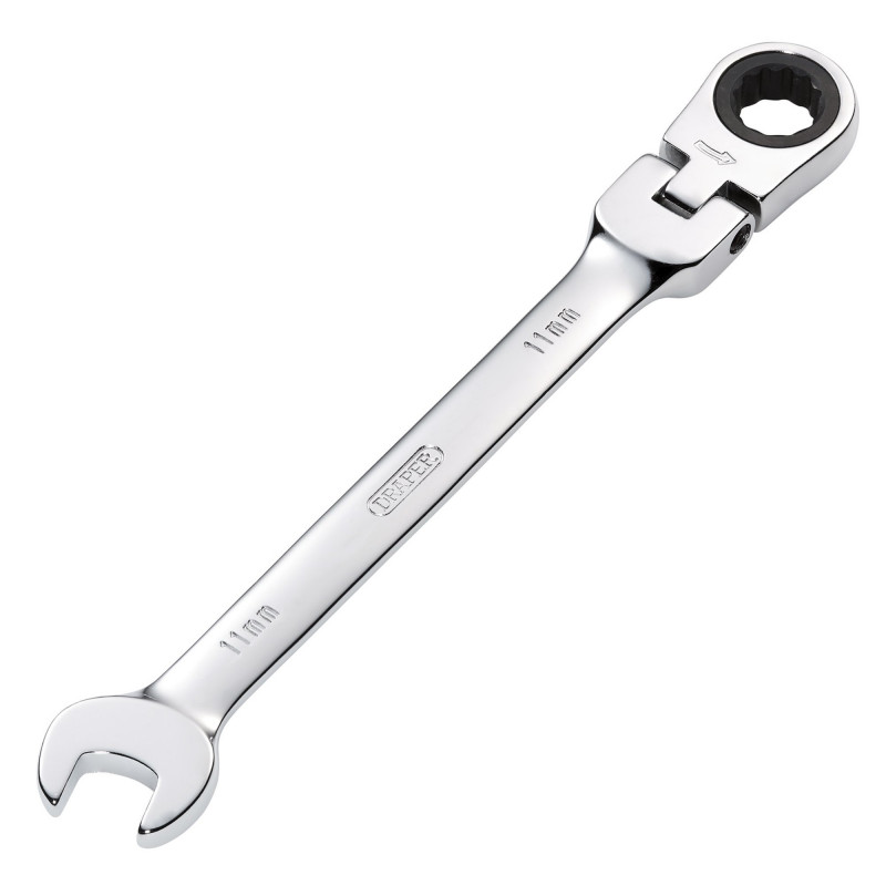 Draper HI-TORQ® Metric Flexible Head Ratcheting Combination Spanner, 11mm