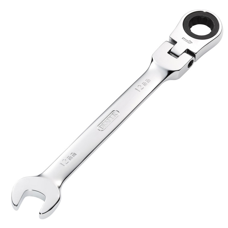 Draper HI-TORQ® Metric Flexible Head Ratcheting Combination Spanner, 12mm