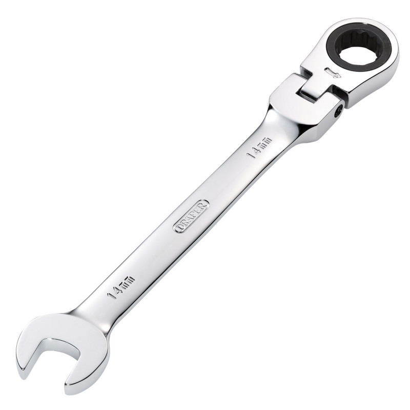 Draper HI-TORQ® Metric Flexible Head Ratcheting Combination Spanner, 14mm