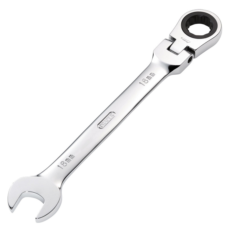 Draper HI-TORQ® Metric Flexible Head Ratcheting Combination Spanner, 18mm