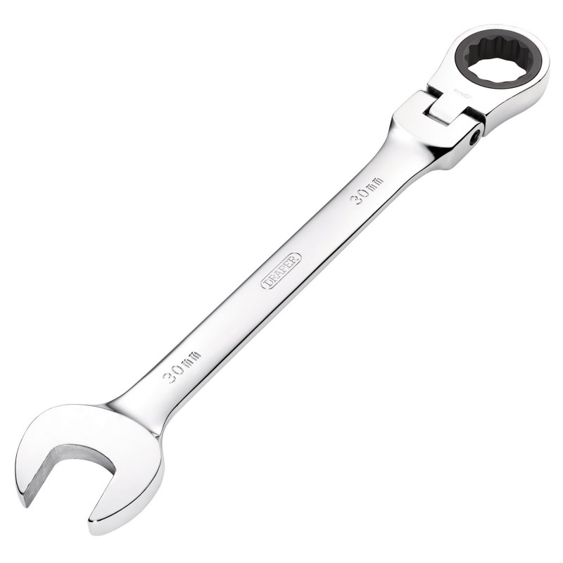 Draper HI-TORQ® Metric Flexible Head Ratcheting Combination Spanner, 30mm