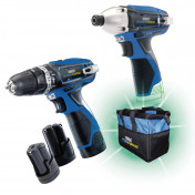 Draper Storm Force® 10.8V Power Interchange Drill and Driver Twin Kit, 3 x 1.5Ah Batteries, 1 x Charger, 1 x Bag