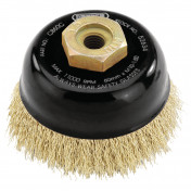 Draper Expert Brassed Steel Crimped Wire Cup Brush, 60mm, M10