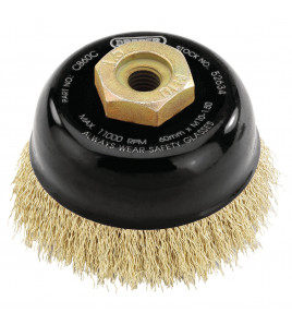 Draper Expert Brassed Steel Crimped Wire Cup Brush, 60mm, M10