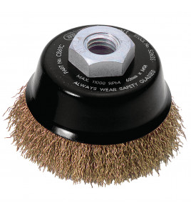 Draper Expert Brassed Steel Crimped Wire Cup Brush, 60mm, M14
