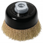 Draper Expert Brassed Steel Crimped Wire Cup Brush, 80mm, M14