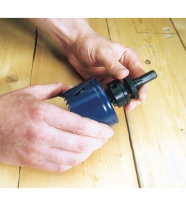 Hex. Shank Holesaw Arbor with HSS Pilot Drill for 14 - 30mm Holesaws, 5/16 Thread