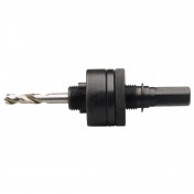 Locking Hex. Shank Holesaw Arbor with HSS Pilot Drill for Holesaws 32 - 210mm, 7/16 Thread