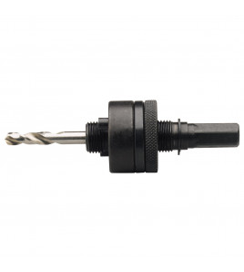 Locking Hex. Shank Holesaw Arbor with HSS Pilot Drill for Holesaws 32 - 152mm, 7/16 Thread