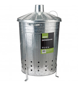 Galvanised Garden Incinerator, 85L