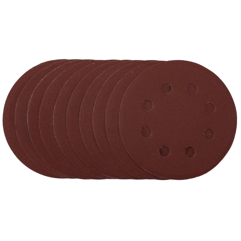 Sanding Discs, 115mm, 240 Grit, Hook & Loop (Pack of 10)