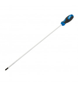 Extra Long Reach Soft Grip Cross Slot Screwdriver, No.2 x 450mm