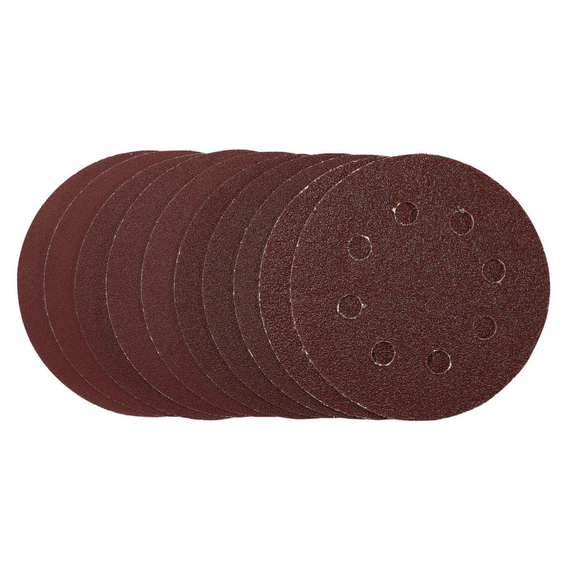 Sanding Discs, 115mm, Hook & Loop, Assorted Grit, (Pack of 10)