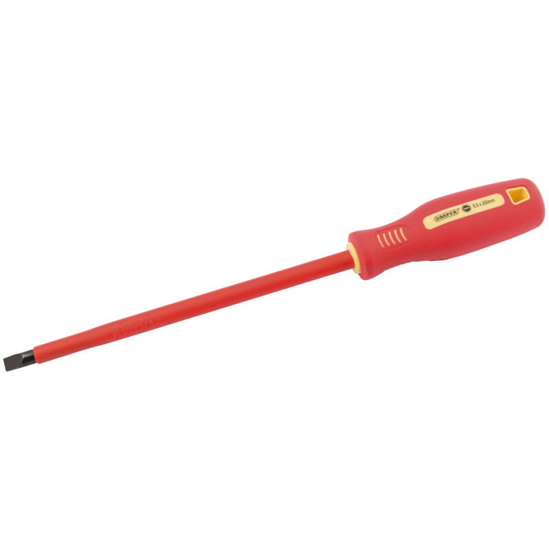 Fully Insulated Plain Slot Screwdriver, 8 x 200mm (Sold Loose)