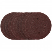 Punched Sanding Discs, 125mm, Hook & Loop, 40 Grit, (Pack of 10)