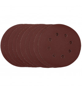 Punched Sanding Discs, 125mm, Hook & Loop, 240 Grit, (Pack of 10)