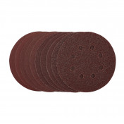 Punched Sanding Discs, 125mm, Hook & Loop, Assorted Grit, (Pack of 10)