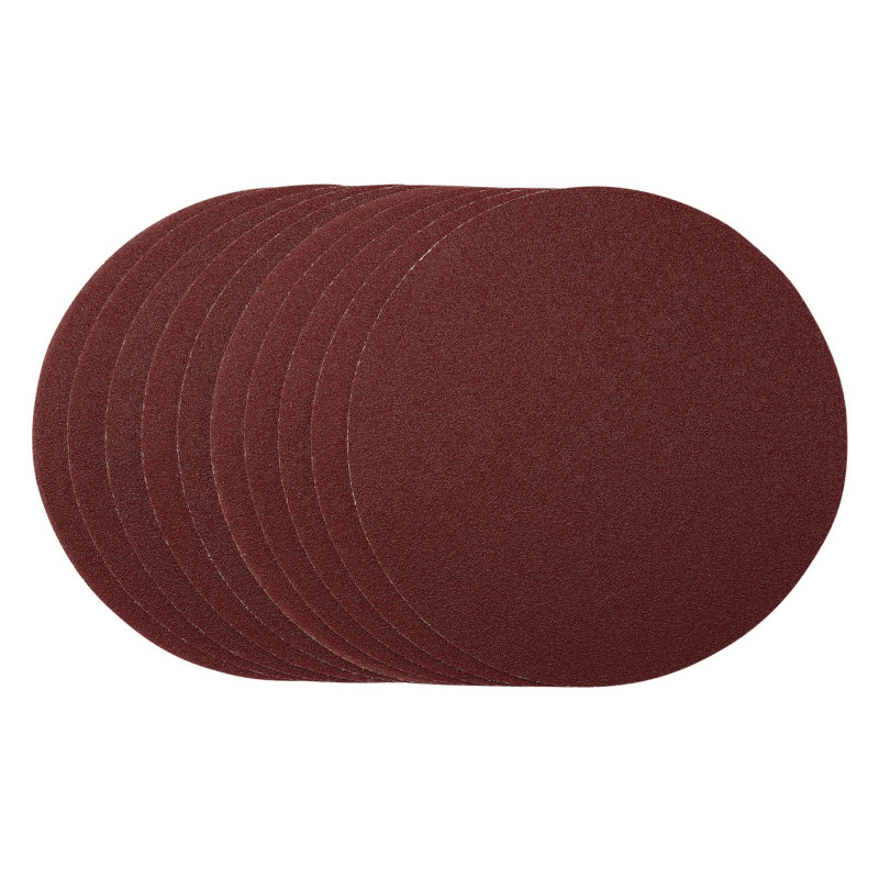 Sanding Discs, 180mm, Hook & Loop, 80 Grit, (Pack of 10)