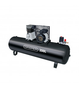 230V 200L Stationary Belt-Driven Air Compressor, 2.2kW/3HP