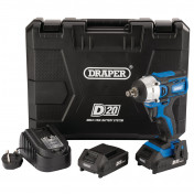 D20 20V Brushless Impact Wrench, 1/2 Sq. Dr., 250Nm, 2 x 2.0Ah Batteries, 1 x Charger