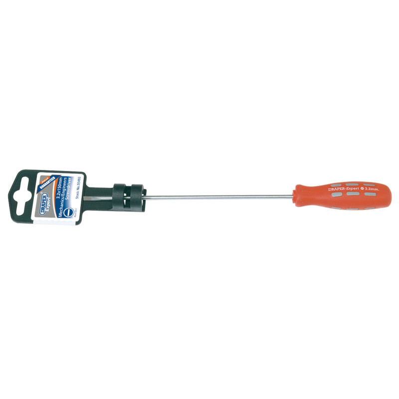 Draper Expert Plain Slot Parallel Tip Mechanics Screwdriver, 3.2 x 150mm