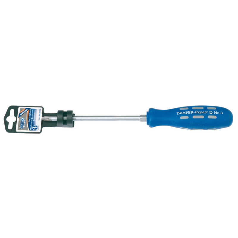 Draper Expert Cross Slot Mechanics Screwdriver, No.3 x 150mm
