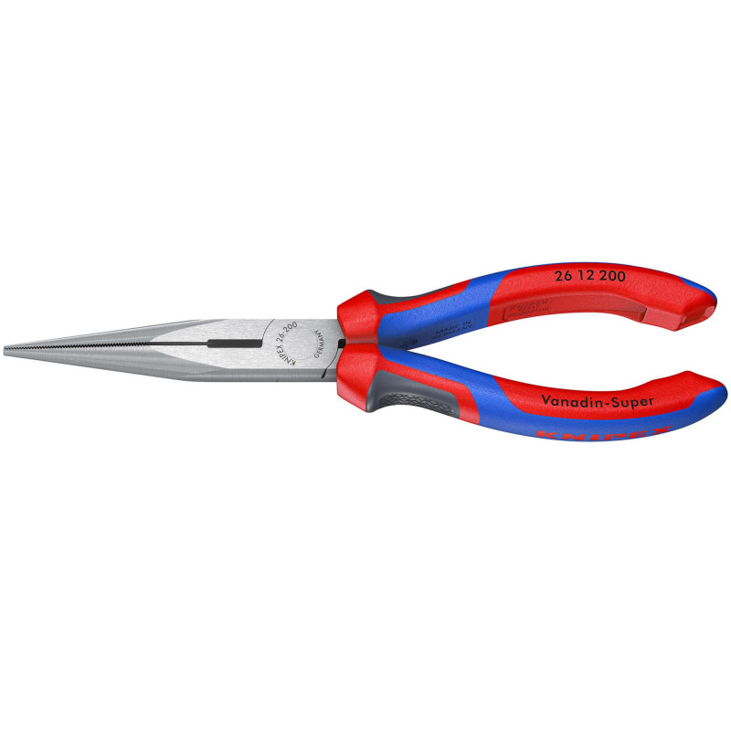 KNIPEX 26 12 200 SBE Long Nose Pliers with Heavy Duty Handles, 200mm