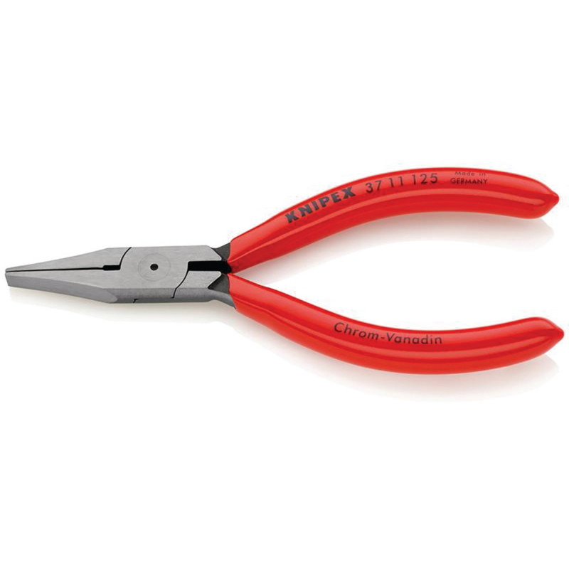 KNIPEX 37 11 125 Flat Nose Pliers for precision mechanics plastic coated black atramentized, 125mm
