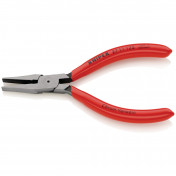 KNIPEX 37 11 125 Flat Nose Pliers for precision mechanics plastic coated black atramentized, 125mm