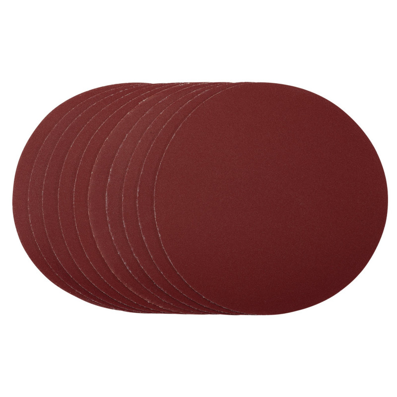 Sanding Discs, 180mm, Hook & Loop, 240 Grit, (Pack of 10)
