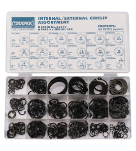 Internal and External Circlip Assortment (285 Piece)