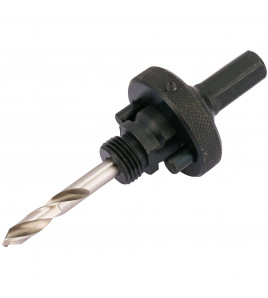 Quick Release Hex. Shank Holesaw Arbor with HSS Pilot Drill for Holesaws 32 - 210mm, 7/16 Thread