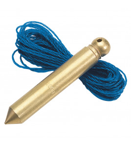 Solid Brass Plumb Bob with Nylon Line, 100g, 5m