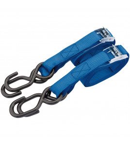 Ratcheting Tie Down Straps, 2.5m x 25mm, 125kg (2 Piece)