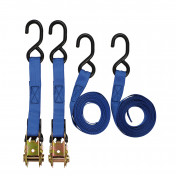 Ratcheting Tie Down Straps, 5m x 25mm, 250kg (4 Piece)