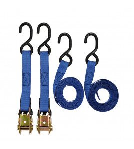 Ratcheting Tie Down Straps, 5m x 25mm, 250kg (4 Piece)