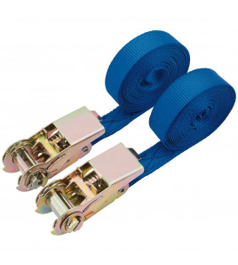 Ratcheting Tie Down Straps, 4.5m x 25mm, 400kg (2 Piece)