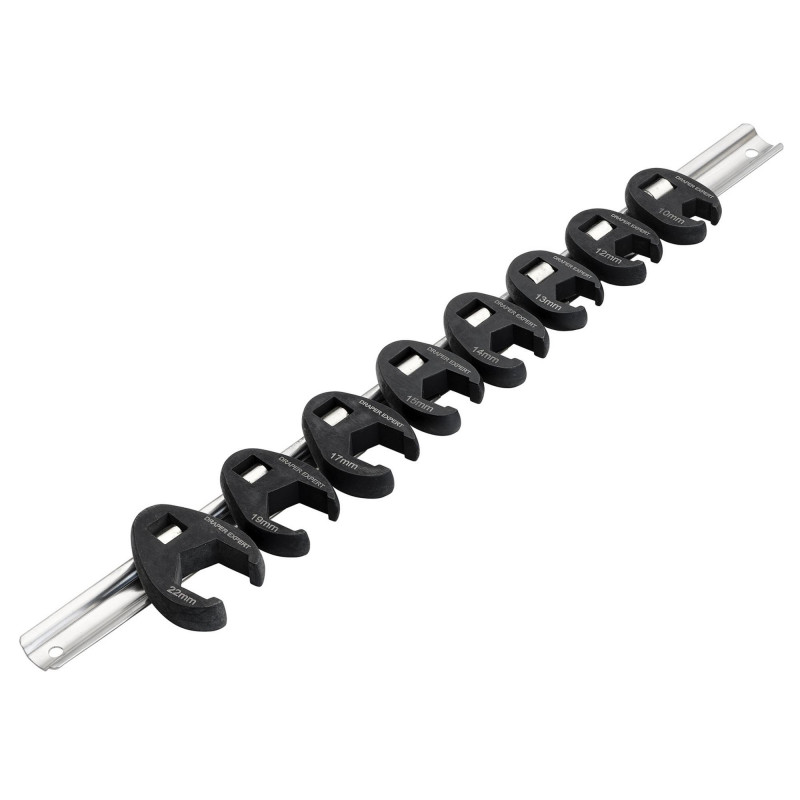 Draper Expert Metric Crow Foot Spanner Set on a Metal Rail, 3/8 Sq. Dr. (8 Piece)