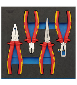 Draper Expert VDE Approved Fully Insulated Plier Set in 1/2 Drawer EVA Insert Tray (4 Piece)