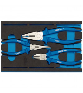 Draper Expert Heavy Duty Plier Set in 1/4 Drawer EVA Insert Tray (3 Piece)