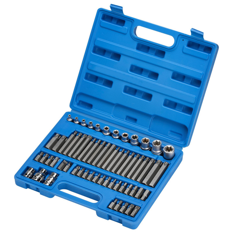 Draper Expert Mechanics Socket and Bit Set, 3/8, 1/2 Sq. Dr. (61 Piece)