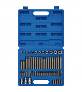 Draper Expert Mechanics Socket and Bit Set, 3/8, 1/2 Sq. Dr. (61 Piece)