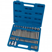 Draper Expert Mechanics Socket and Bit Set, 3/8, 1/2 Sq. Dr. (61 Piece)