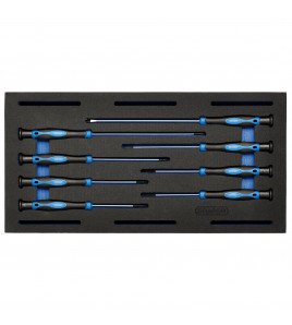 Extra Long Precision Screwdriver Set in 1/4 Drawer EVA Insert Tray (8 Piece)
