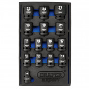 Draper HI-TORQ® Metric Impact Socket Set in EVA Drawer Insert Tray, 1/2 Sq. Dr. (15 Piece)