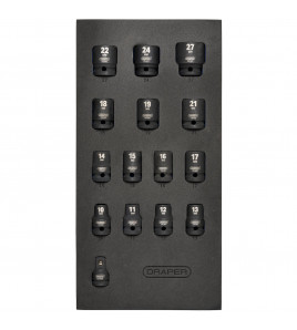 Draper HI-TORQ® Metric Impact Socket Set in EVA Drawer Insert Tray, 1/2 Sq. Dr. (15 Piece)