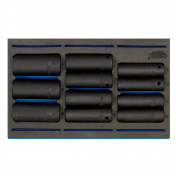 Impact Socket Set in 1/4 Drawer EVA Insert Tray, 1/2 Sq. Dr. (11 Piece)