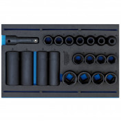 Impact Socket Set in 1/4 Drawer EVA Insert Tray, 1/2 Sq. Dr. (20 Piece)